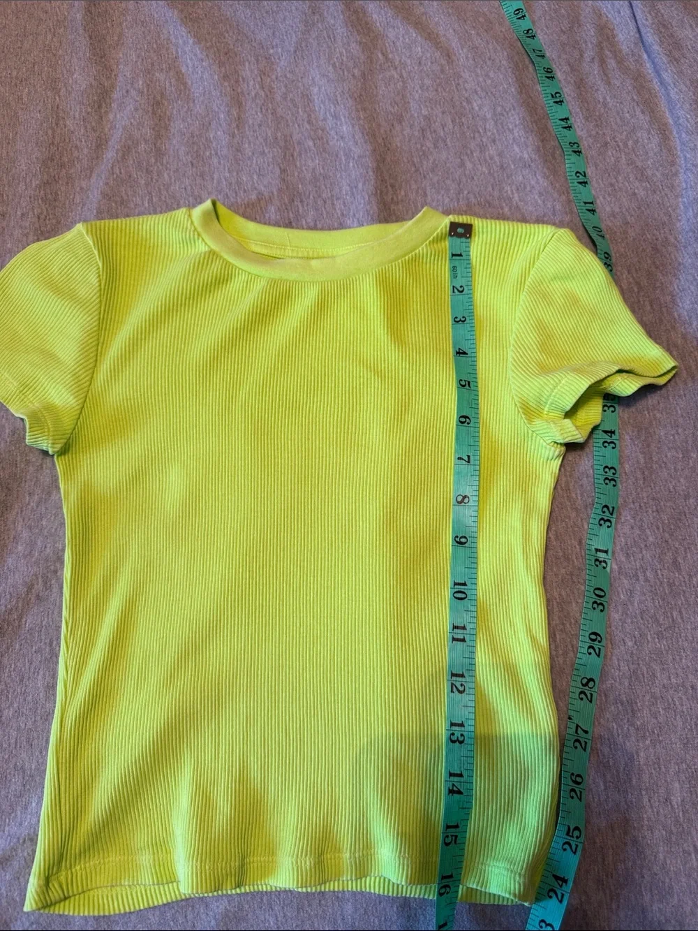Tna Ribbed T-Shirt in Neon Chartreuse size small - Picture 8 of 8